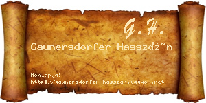 Gaunersdorfer Hasszán névjegykártya